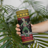 Lederhosen Skeleton Dance Skinny Tumbler Bavarian Gothic Christmas - Wonder Print Shop