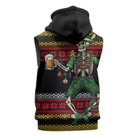 Lederhosen Skeleton Dance Sleeveless Zip Hoodie Bavarian Gothic Christmas - Wonder Print Shop