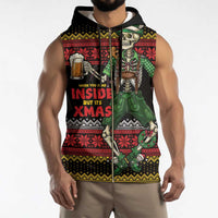Lederhosen Skeleton Dance Sleeveless Zip Hoodie Bavarian Gothic Christmas - Wonder Print Shop