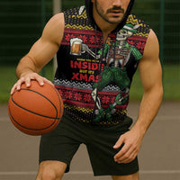 Lederhosen Skeleton Dance Sleeveless Zip Hoodie Bavarian Gothic Christmas - Wonder Print Shop