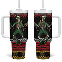 Lederhosen Skeleton Dance Tumbler With Handle Bavarian Gothic Christmas - Wonder Print Shop
