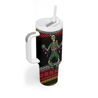 Lederhosen Skeleton Dance Tumbler With Handle Bavarian Gothic Christmas - Wonder Print Shop