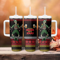 Lederhosen Skeleton Dance Tumbler With Handle Bavarian Gothic Christmas - Wonder Print Shop