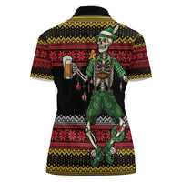 Lederhosen Skeleton Dance Women Polo Shirt Bavarian Gothic Christmas - Wonder Print Shop