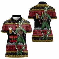 Lederhosen Skeleton Dance Women Polo Shirt Bavarian Gothic Christmas - Wonder Print Shop