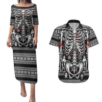 Merry Creepmas Couples Matching Puletasi and Hawaiian Shirt Bone to be Jolly - Wonder Print Shop