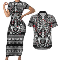 Merry Creepmas Couples Matching Short Sleeve Bodycon Dress and Hawaiian Shirt Bone to be Jolly - Wonder Print Shop