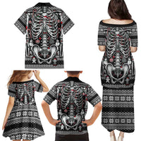 Merry Creepmas Family Matching Puletasi and Hawaiian Shirt Bone to be Jolly - Wonder Print Shop