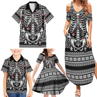 Merry Creepmas Family Matching Summer Maxi Dress and Hawaiian Shirt Bone to be Jolly - Wonder Print Shop
