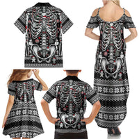 Merry Creepmas Family Matching Summer Maxi Dress and Hawaiian Shirt Bone to be Jolly - Wonder Print Shop