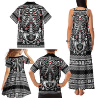 Merry Creepmas Family Matching Tank Maxi Dress and Hawaiian Shirt Bone to be Jolly - Wonder Print Shop
