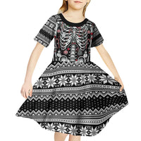 Merry Creepmas Kid Short Sleeve Dress Bone to be Jolly - Wonder Print Shop