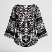 Merry Creepmas Kimono Sleeve Blouse Bone to be Jolly - Wonder Print Shop