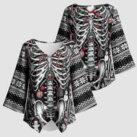 Merry Creepmas Kimono Sleeve Blouse Bone to be Jolly - Wonder Print Shop