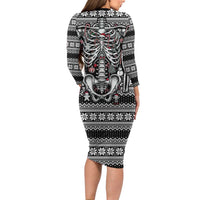 Merry Creepmas Long Sleeve Bodycon Dress Bone to be Jolly - Wonder Print Shop