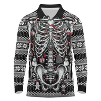 Merry Creepmas Long Sleeve Polo Shirt Bone to be Jolly - Wonder Print Shop