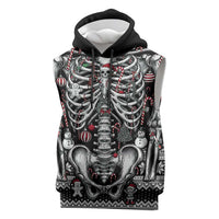 Merry Creepmas Sleeveless Hoodie Bone to be Jolly - Wonder Print Shop