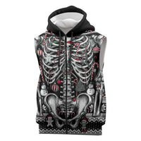 Merry Creepmas Sleeveless Zip Hoodie Bone to be Jolly - Wonder Print Shop