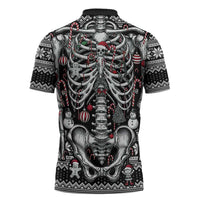 Merry Creepmas Zipper Polo Shirt Bone to be Jolly - Wonder Print Shop