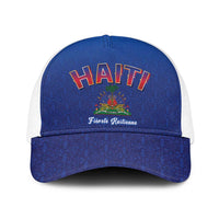 World Football Haiti 2026 Baseball Net Cap Haiti est de Retour Blue Voodoo Veve Spirits - Wonder Print Shop