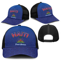 World Football Haiti 2026 Baseball Net Cap Haiti est de Retour Blue Voodoo Veve Spirits - Wonder Print Shop
