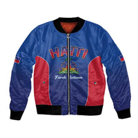 World Football Haiti 2026 Bomber Jacket Haiti est de Retour Blue Voodoo Veve Spirits - Wonder Print Shop