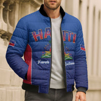 World Football Haiti 2026 Bomber Puffer Jacket Haiti est de Retour Blue Voodoo Veve Spirits - Wonder Print Shop