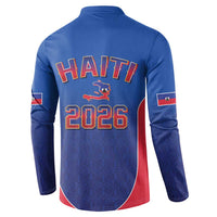 World Football Haiti 2026 Button Sweatshirt Haiti est de Retour Blue Voodoo Veve Spirits - Wonder Print Shop