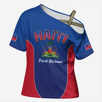World Football Haiti 2026 Cross Shoulder Shirt Haiti est de Retour Blue Voodoo Veve Spirits - Wonder Print Shop