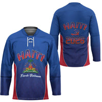 World Football Haiti 2026 Hockey Jersey Haiti est de Retour Blue Voodoo Veve Spirits - Wonder Print Shop