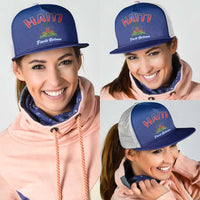 World Football Haiti 2026 Mesh Trucker Cap Haiti est de Retour Blue Voodoo Veve Spirits - Wonder Print Shop