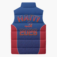 World Football Haiti 2026 Sleeveless Puffer Jacket Haiti est de Retour Blue Voodoo Veve Spirits - Wonder Print Shop