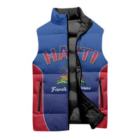 World Football Haiti 2026 Sleeveless Puffer Jacket Haiti est de Retour Blue Voodoo Veve Spirits - Wonder Print Shop
