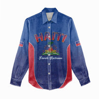World Football Haiti 2026 Women Casual Shirt Haiti est de Retour Blue Voodoo Veve Spirits - Wonder Print Shop