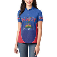 World Football Haiti 2026 Women Polo Shirt Haiti est de Retour Blue Voodoo Veve Spirits - Wonder Print Shop