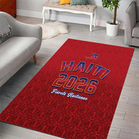 World Football Haiti 2026 Area Rug Haiti est de Retour Red Voodoo Veve Spirits - Wonder Print Shop