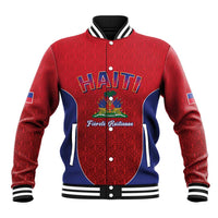 World Football Haiti 2026 Baseball Jacket Haiti est de Retour Red Voodoo Veve Spirits - Wonder Print Shop