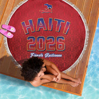 World Football Haiti 2026 Beach Blanket Haiti est de Retour Red Voodoo Veve Spirits - Wonder Print Shop
