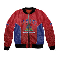 World Football Haiti 2026 Bomber Jacket Haiti est de Retour Red Voodoo Veve Spirits - Wonder Print Shop