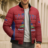 World Football Haiti 2026 Bomber Puffer Jacket Haiti est de Retour Red Voodoo Veve Spirits - Wonder Print Shop