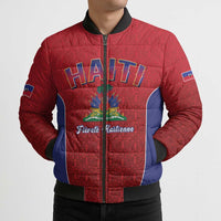 World Football Haiti 2026 Bomber Puffer Jacket Haiti est de Retour Red Voodoo Veve Spirits - Wonder Print Shop