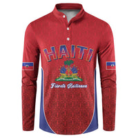 World Football Haiti 2026 Button Sweatshirt Haiti est de Retour Red Voodoo Veve Spirits - Wonder Print Shop