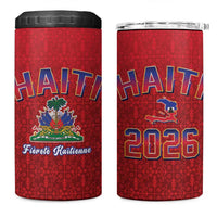 World Football Haiti 2026 4 in 1 Can Cooler Tumbler Haiti est de Retour Red Voodoo Veve Spirits - Wonder Print Shop