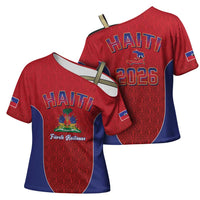 World Football Haiti 2026 Cross Shoulder Shirt Haiti est de Retour Red Voodoo Veve Spirits - Wonder Print Shop