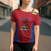 World Football Haiti 2026 Cross Shoulder Shirt Haiti est de Retour Red Voodoo Veve Spirits - Wonder Print Shop