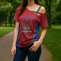 World Football Haiti 2026 Cross Shoulder Shirt Haiti est de Retour Red Voodoo Veve Spirits - Wonder Print Shop
