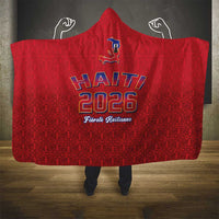 World Football Haiti 2026 Hooded Blanket Haiti est de Retour Red Voodoo Veve Spirits - Wonder Print Shop