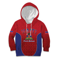 World Football Haiti 2026 Kid Hoodie Haiti est de Retour Red Voodoo Veve Spirits - Wonder Print Shop