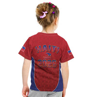 World Football Haiti 2026 Kid T Shirt Haiti est de Retour Red Voodoo Veve Spirits - Wonder Print Shop