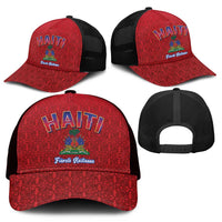 World Football Haiti 2026 Mesh Trucker Cap Haiti est de Retour Red Voodoo Veve Spirits - Wonder Print Shop